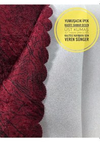 Resim Madame Blue Damarlı Kadife Süngerli Kaymaz Koltuk Çekyat Örtüsü - 477932974 