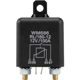 Resim 12v 100amp 4 Pinli Ağır Hizmet Tipi Açma/kapama Anahtarı Bölünmüş Şarj Rölesi Uyumlu Otomatik Tekne Van Siyah 