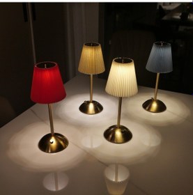 Resim Morponi Luna Plise Gold Abajur Şarj Edilebilir Kırmızı Kırmızı 