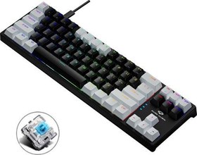 Resim Blue Switch Dark Alien K710 71 Tuş RGB Gaming Klavye - Mekanik Mavi Tuş Type-C - 2 Kademe Yükseklik BeyazSiyah 