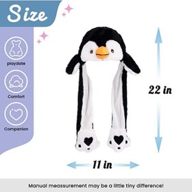 Resim Mj Toys Kulakları Hareket Eden Beyaz Penguen Peluş Şapka 