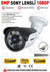 Resim 5MP SONY LENSLİ 1080P 6 ATOM LED GECE GÖRÜŞLÜ SU GEÇİRMEZ PLASTİK 