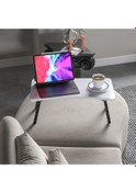 Resim Alpa Ev Mobilya Katlanabilir Laptop Sehpası, Taşınabilir Katlanır Masa, Kahvaltı Ve Çalışma Masası Beyaz 
