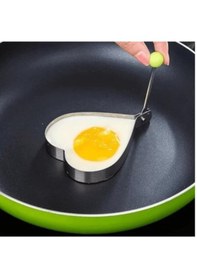 Resim Metal Kalp Omlet Krep Kalıbı Gümüş 
