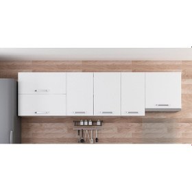 Resim Minar 270 Cm Mutfak Dolabı Beyaz 270-B7-Üst Modül Beyaz 