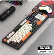 Resim Elmpaly Leike T18 Işık Barlı Mekanik Hisseli Klavye Ve Fare Seti Oyun Ofis Mouse Pad Siyah Diğer 