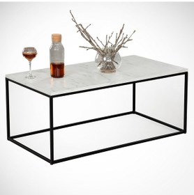 Resim Cosco Beyaz Mermer Orta Sehpa Metal & Orta Masa Marmo/Metal Ayak 