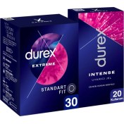 Resim Durex Extreme Tırtıklı Prezervatif 30'lu + Durex Intense Uyarıcı Jel 10ml 