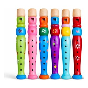 Resim MiraLive Ahşap Renkli Flüt Küçük ALK4391 