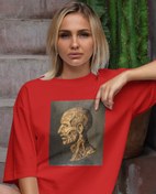 Resim Çıplak Vücutlardan Oluşan Adam Kafası Oversize Tişört 