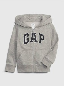 Resim GAP Erkek Bebek Gri Gap Logo Fermuarlı Sweatshirt 