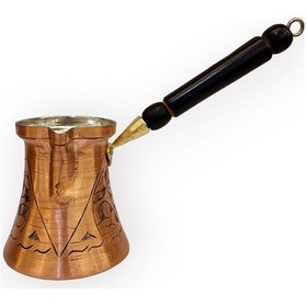 Resim Paşa İşlemeli 6 Kişilik Skoçlu Bakır Cezve 