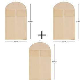 Resim Tekno Trust Bej 3 Adet Bej Balıksırtı Elbise Kılıfı Takım Elbise Kılıfı Kıyafet Taşıma Kılıfı Gamboç 60X100 Kum 