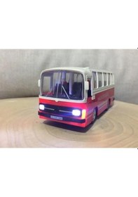 Resim Oyuncak Işıklı Sesli 1/36 Çek Bırak Kırmızı Halk Otobüsü 