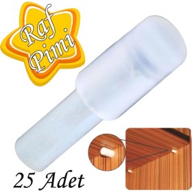 Resim Glaswen Raf Pimi Plastik Başlı Cam Tutucu Çivisi Mobilya Dolap Pimi Şeffaf (25 Adet) 
