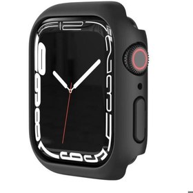 Resim Apple Watch 40 Mm Uyumlu Kasa Ve Ekran Koruyucu Sert Silikon Renkli 360 Sert Pc Klasik Gard 01 Siyah 
