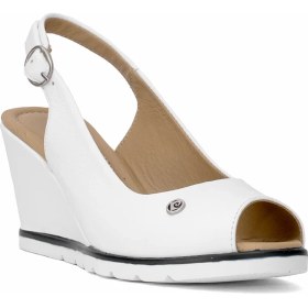 Resim Pierre Cardin PC-54596 Kadın Hakiki Deri Dolgu Topuk Sandalet Beyaz 