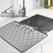 Resim Mutfak için Kaymaz Silikon Kurutma Matı, 40cm x 32cm, Dahili Drenaj Tasarımı, Isıya Dayanıklı ve Kolay Temizlenir, Tezgahlar, Lavabolar ve Buzdolapları için Uygun, 2 Stil Mevcut, Mutfunuzu Kuru Tutar, Mükemmel Noel veya Cadılar Bayramı Hediyesi 