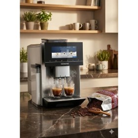 Resim Siemens Wi-Fi Bağlantılı 10 Farklı Kullanıcı Tanımlı Premium EQ900 Tam Otomatik Kahve Makinesi - Home Connect - Baristamode - Paslanmaz Çelik +2kg Kahve TQ905R03 