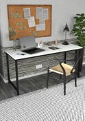 Resim KODIGU Martina Çalışma Masası | Beyaz Metal | Beyaz | 160 Cm Boy - 60cm En 
