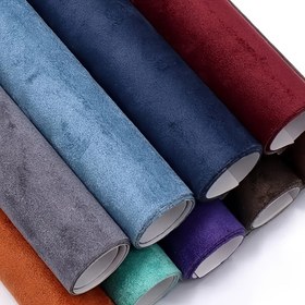 Resim Kendinden yapışkanlı Suede Velvet Araba İç Dekorasyon, 40x200cm, Soyma ve Yapıştırma AB Paneli İş Masası Arka, Geyik Derisi Kumaş Yama Otomobil Yenileme için 