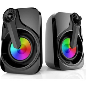 Resim Mikado Md-x27 3wx2 Usb Led Işıklı Hoparlör Set 