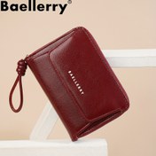 Resim BAELLERRY Kadın Mini Cüzdan - Kırmızı Kredi Kartı Tutucu, Fermuarlı, Ayarlanabilir Askı ve Altın Tonlu Donanım, Mükemmel Anneler Günü Hediyesi, Kredi Kartı Cüzdanı, Kompakt Tasarım, Dayanıklı Yapı 