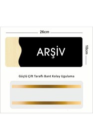 Resim zafrakreklam Ofis Departman Kapı İsimliği, 26X10Cm ARŞİV - SİYAH & KAYIN 