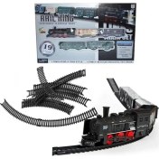 Resim Vardem Rail King Pilli Klasik Tren Seti 19 Parça Pilli Raylı Tren 