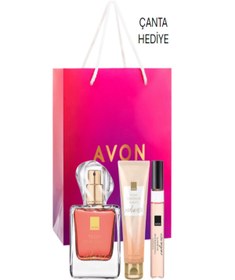 Resim Avon TTA Radiance Kadın Parfüm EDP 50 ml , Vücut Kremi ve Çanta Boyu (3'lü) 1 Adet 