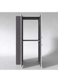 Resim Kenzlife Çamaşır-Kurutma Makinesi Dolabı Kapaklı Fedyenka Sol Gri 180*090*60 Banyo Arkalıksız Çok Renkli 