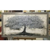 Resim Çerçeveli Gümüş Sim Işlemeli Ağaç Kanvas Tablo 