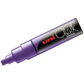 Resim Uni Chalk Marker Wet Wipe Kesik Uçlu Tebeşir Kalemi Mor 