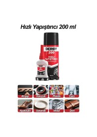 Resim Derby Hızlı Yapıştırıcı Seti 200 Ml 3 Adet Ahşap Ve Plastik Yüzeyler İçin Yüksek Yapıştırma Gücü Düşük Viskozite 200 Ml 