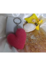 Resim Hediyelik Pembe Kalp Amigurumi Anahtarlık Çok Renkli 