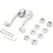 Resim Chuangyinshop Argent 2 Adet Alüminyum Alaşım Manuel Pencere Kolu Silindir Yenileme Ergonomik Kırmızı Kauçuk 