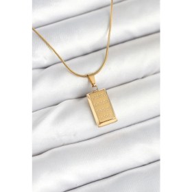 Resim MCM Group 316L Çelik Gold Renk Külçe Altın Model Kolye - Lisinya 