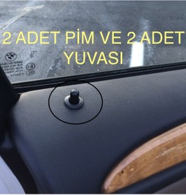 Resim Bmw 2'li Set 2 Adet Kapı Pimi Ve 2 Adet Pim Çerçevesi Set Siyah 3d 