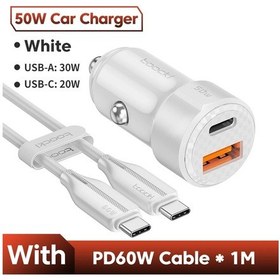 Resim Toockitoocki 50w Qc Pd 3.0 Araç Şarj Cihazı İphone Uyumlu 12 13 14 Huawei Samsung Xiaomi Poco İçin Hızlı Şarj Krdistribütör Garantili 