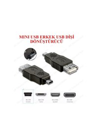 Resim Mini Usb Erkek To Usb Dişi Otg Dönüştürücü 