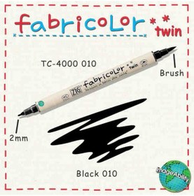 Resim Zig Fabricolor Twin Çift Uçlu Kumaş Boyama Kalemi Black N11.1425 