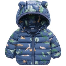 Resim Laci Dinazor Baskili Puffy Mont - Laci Dino Pufudik Mont Açık Lacivert 