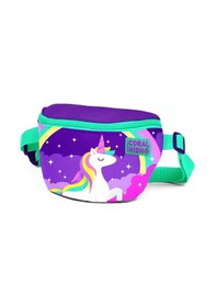 Resim Coral High Kids Mor Su Yeşili Unicorn Desenli Bel Çantası 22491 Mor 