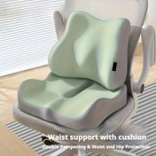 Resim Ergonomik Ofis Koltuğu İçin Bel Desteği Yastığı - Çift Katmanlı Kalınlaştırılmış Alt Sırt & Omuz, Nefes Alabilen Kumaş, Çalışma Masası Sandalyeleri, Ev ve Büro kullanımı İçin Uygun, Ergonomik Oturma Yastığı, Kombine Koltuk Minderi 