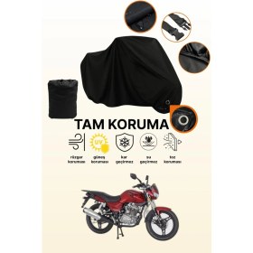Resim Dokaca Siyah Kilit Uyumlu Mondial 125 Mh Uyumlu Motosiklet Brandası, Koruyucu Örtü 