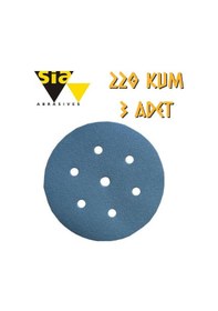 Resim Sia 1949 Hookit 7 Delikli Cırt Zımpara 150 Mm - P220 Kum - 3 Adet 