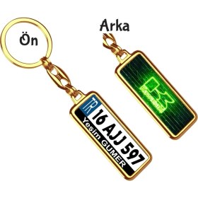 Resim Hediye Zengini Kişiye Özel Kawasaki Neon Yeşil Logo Tema Plaka Anahtarlık 