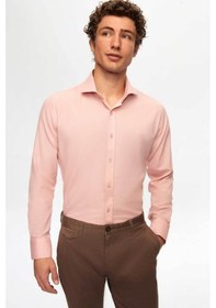 Resim D'S Damat Ds Damat Slim Fit Gül Kurusu Italyan Yaka Dar Kesim Klasik Kravatlık Uzun Kollu Kolay Ütülenebilir 2HF02ORT5185 Gülkurusu 
