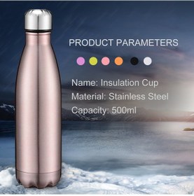 Resim Hangfox "500ml Paslanmaz Çelik Termos: Uzun Süre Sıcak/soğuk Tutar, Gül Altın Renk" 