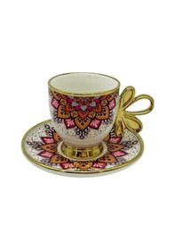 Resim Roykıng Kırmızı Desenli 6 Kişilik Kahve Fincan Takımı porselen 